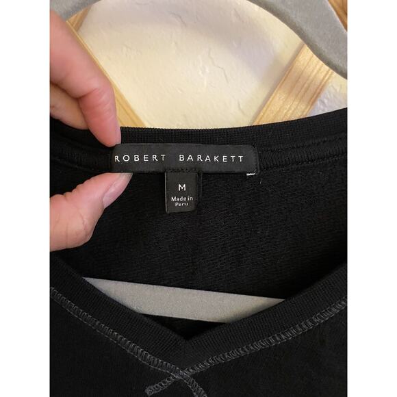 Robert Barakett Sweater Men Medium Black V Neck Knit 100% Pima Cotton - Picture 4 of 6